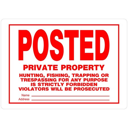Hillman HILLMAN English White Private Property Sign 10 in. H X 14 in. W, PK6 840159